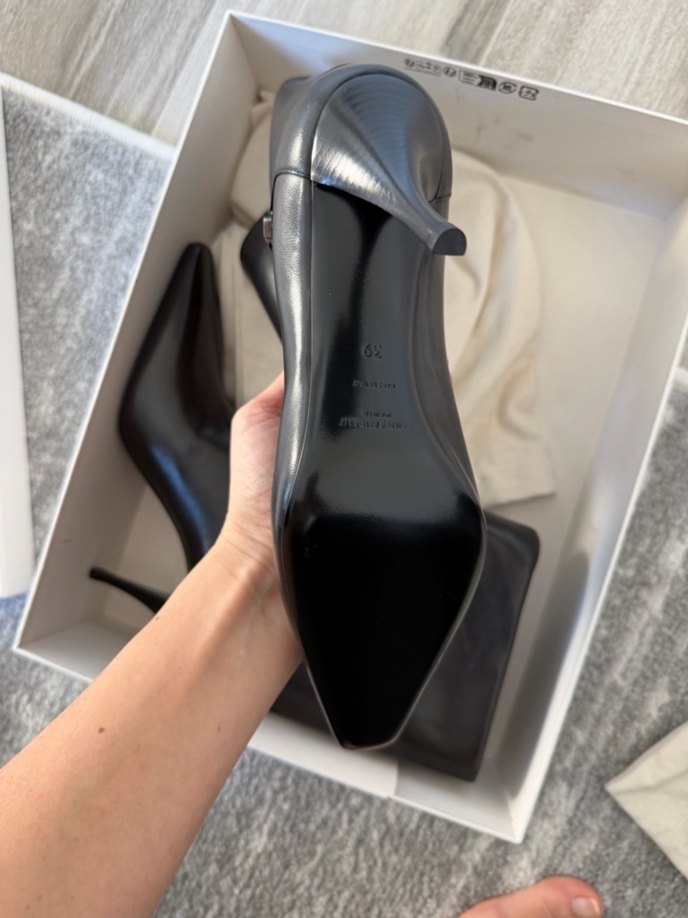 Saint Laurent Black Leather Niki 90 Heeled Boots size 39 - Picture 3 of 4